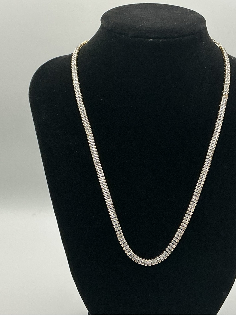 Adina Eden Gold Baguette CZ Tennis Necklace Waterproof NWOT